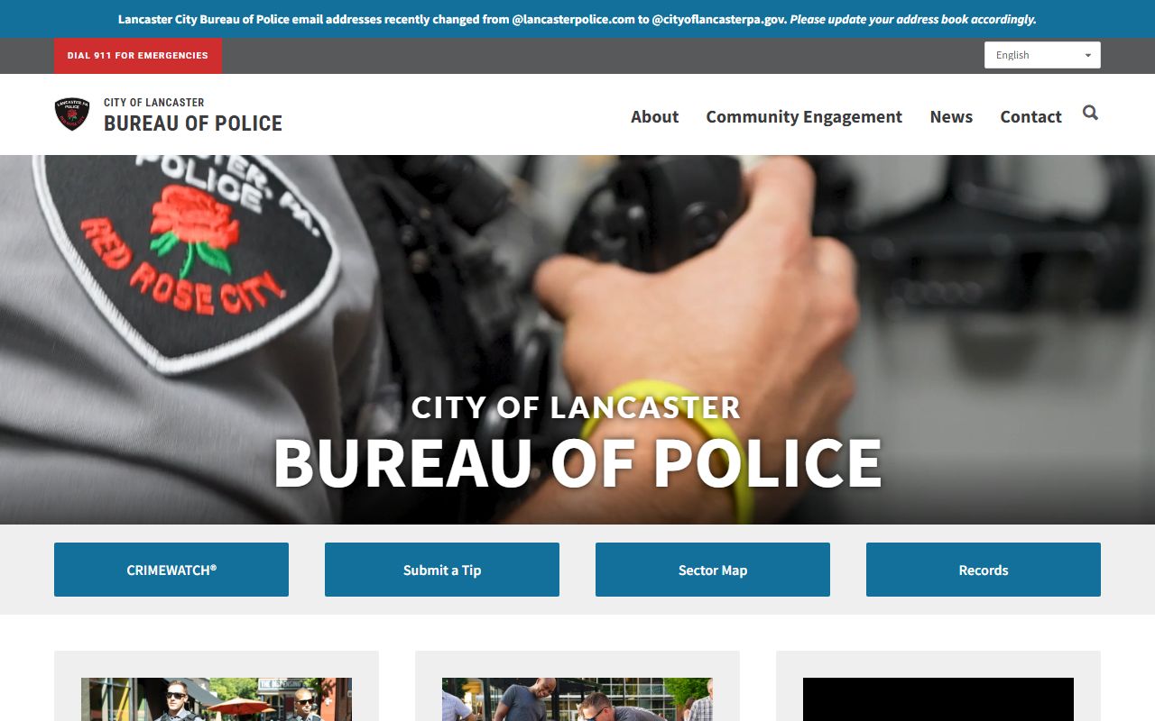Lancaster City Police Department building and patrol resources in Lancaster PA