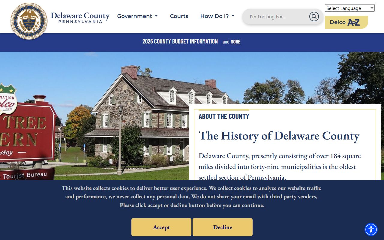 Delaware County Government website for sex offender registry coordination serving Upper Darby PA