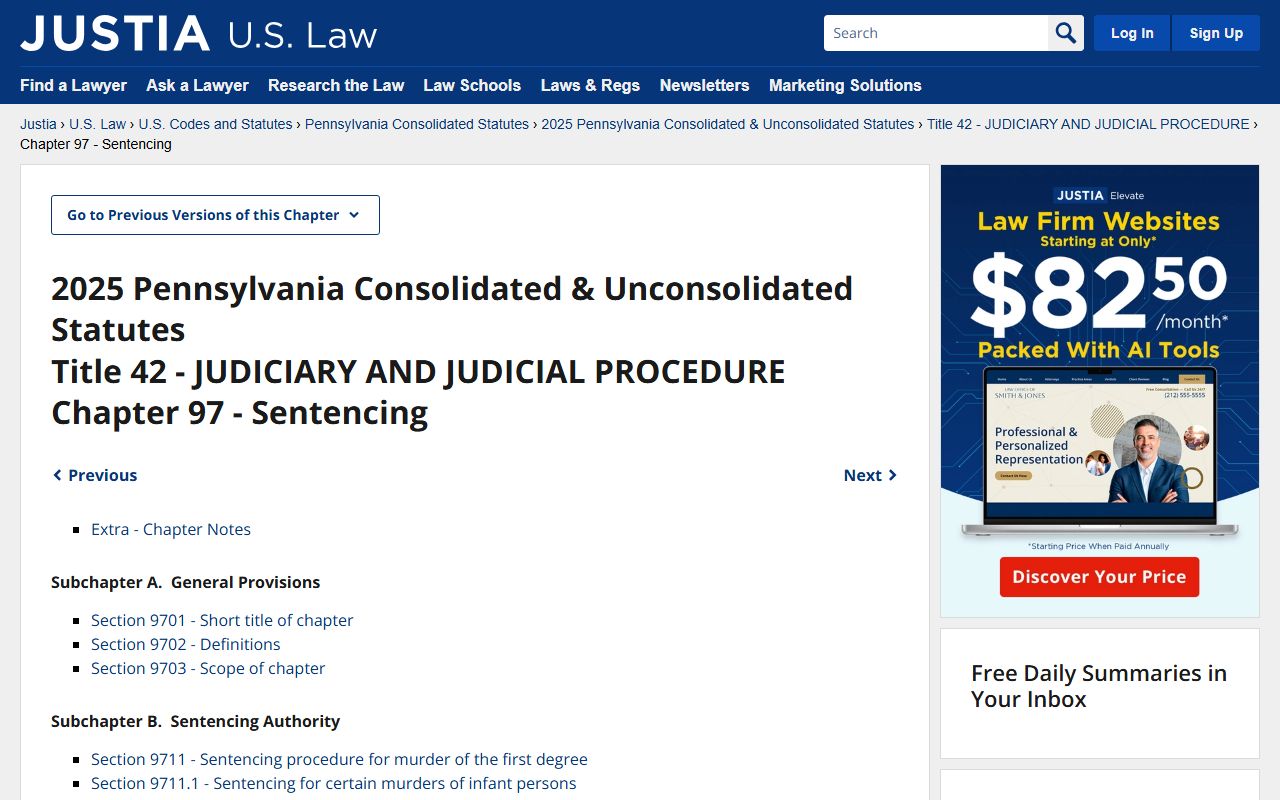 PA Consolidated Statutes Title 42 Chapter 97